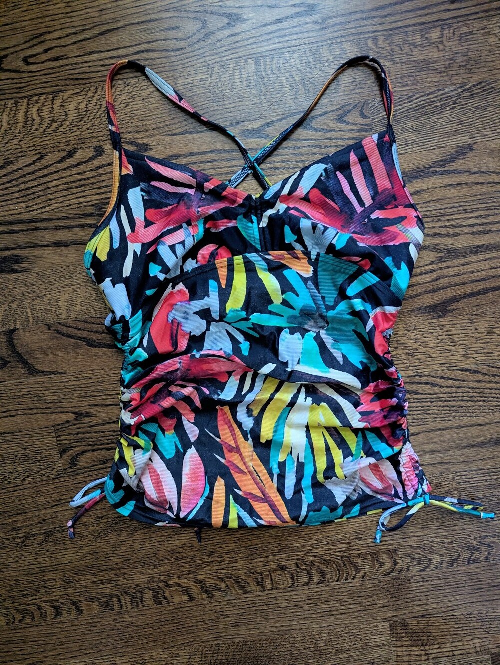 Prana Colorful Tropical Print Tankini Top